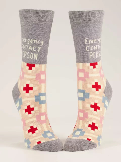 Emergency Contact Person Women's Crew Socks