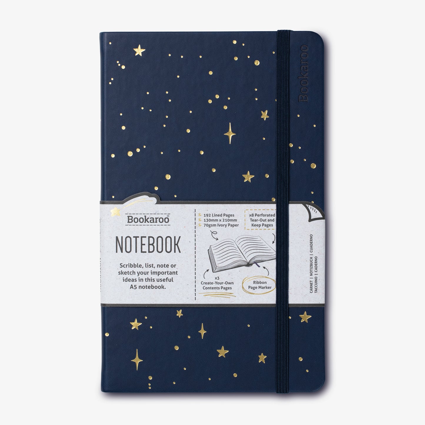 Bookaroo A5 Pocket Notebook Moon & Stars