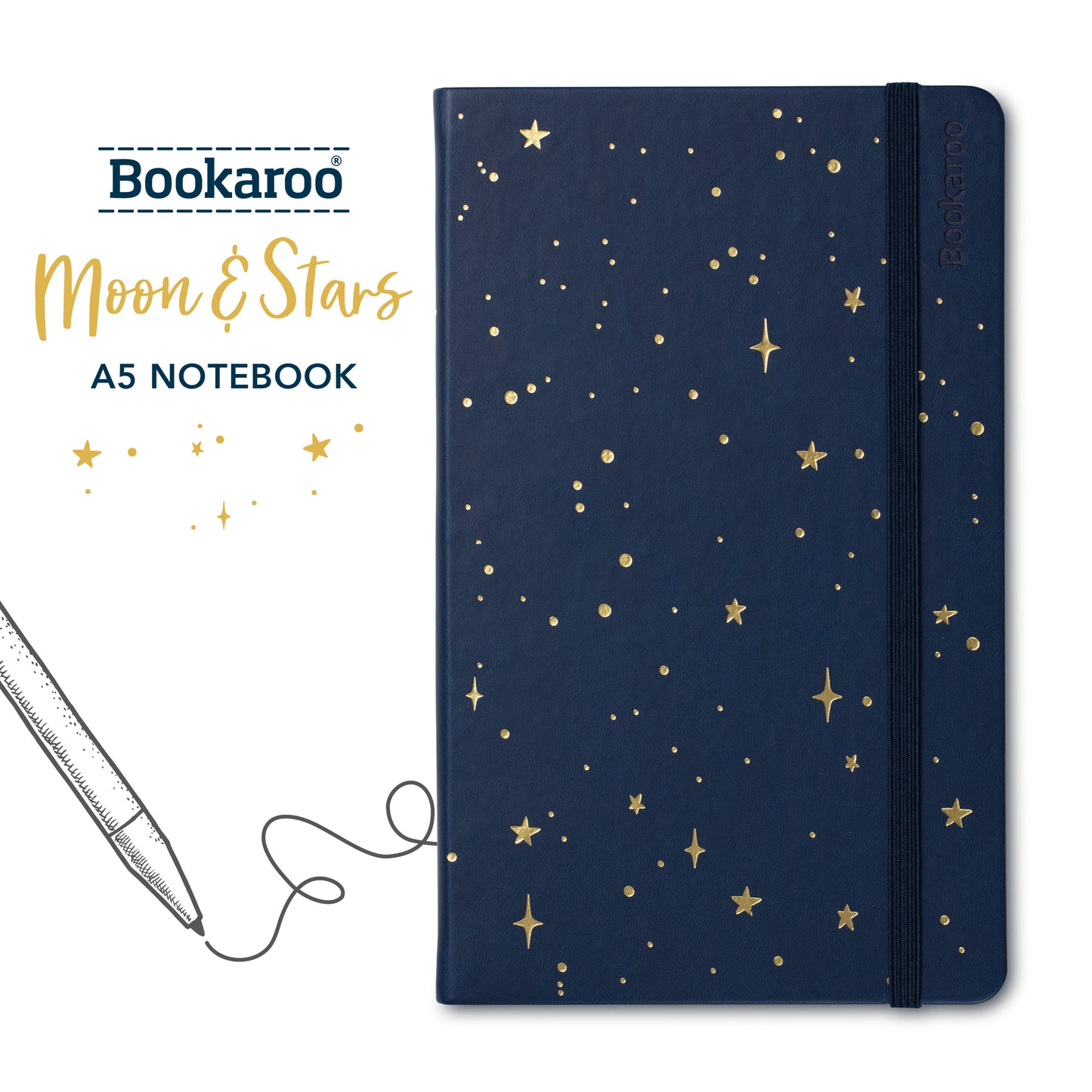 Bookaroo A5 Pocket Notebook Moon & Stars