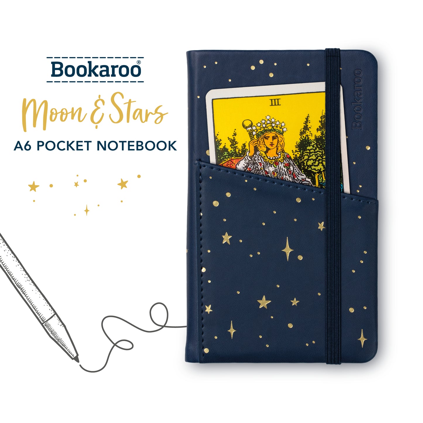 Bookaroo A6 Pocket Notebook Moon & Stars