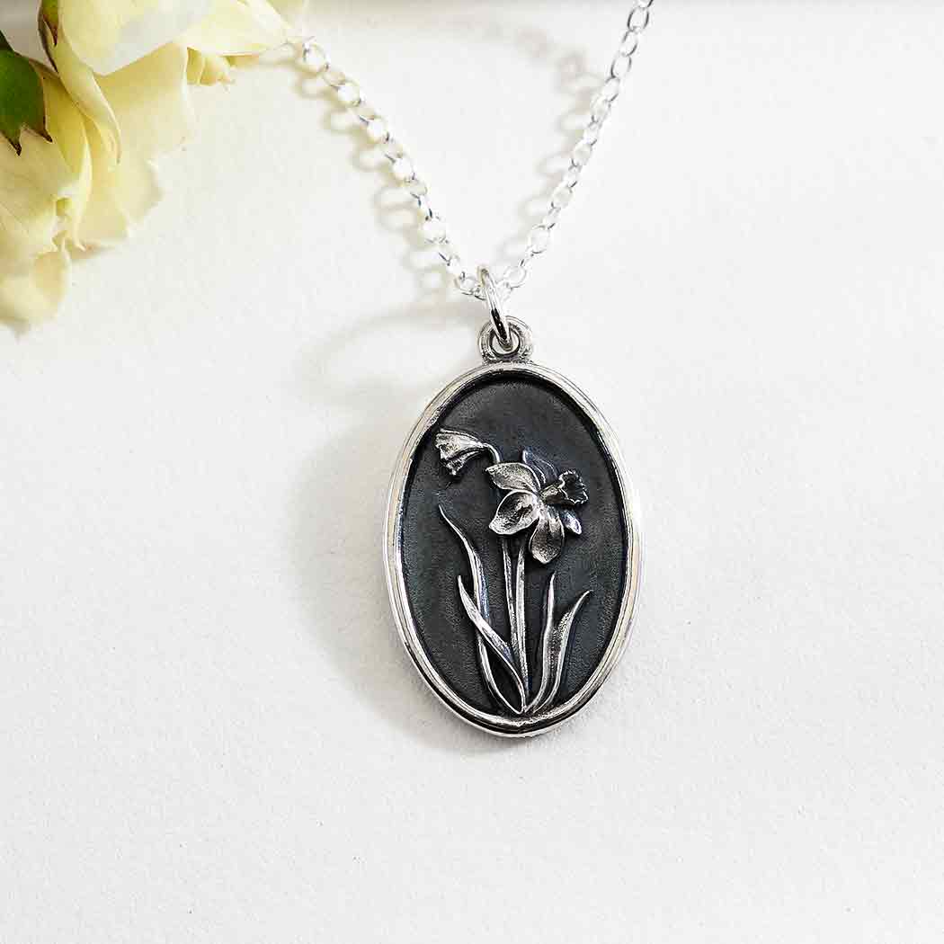 Sterling Silver Birthflower Necklaces