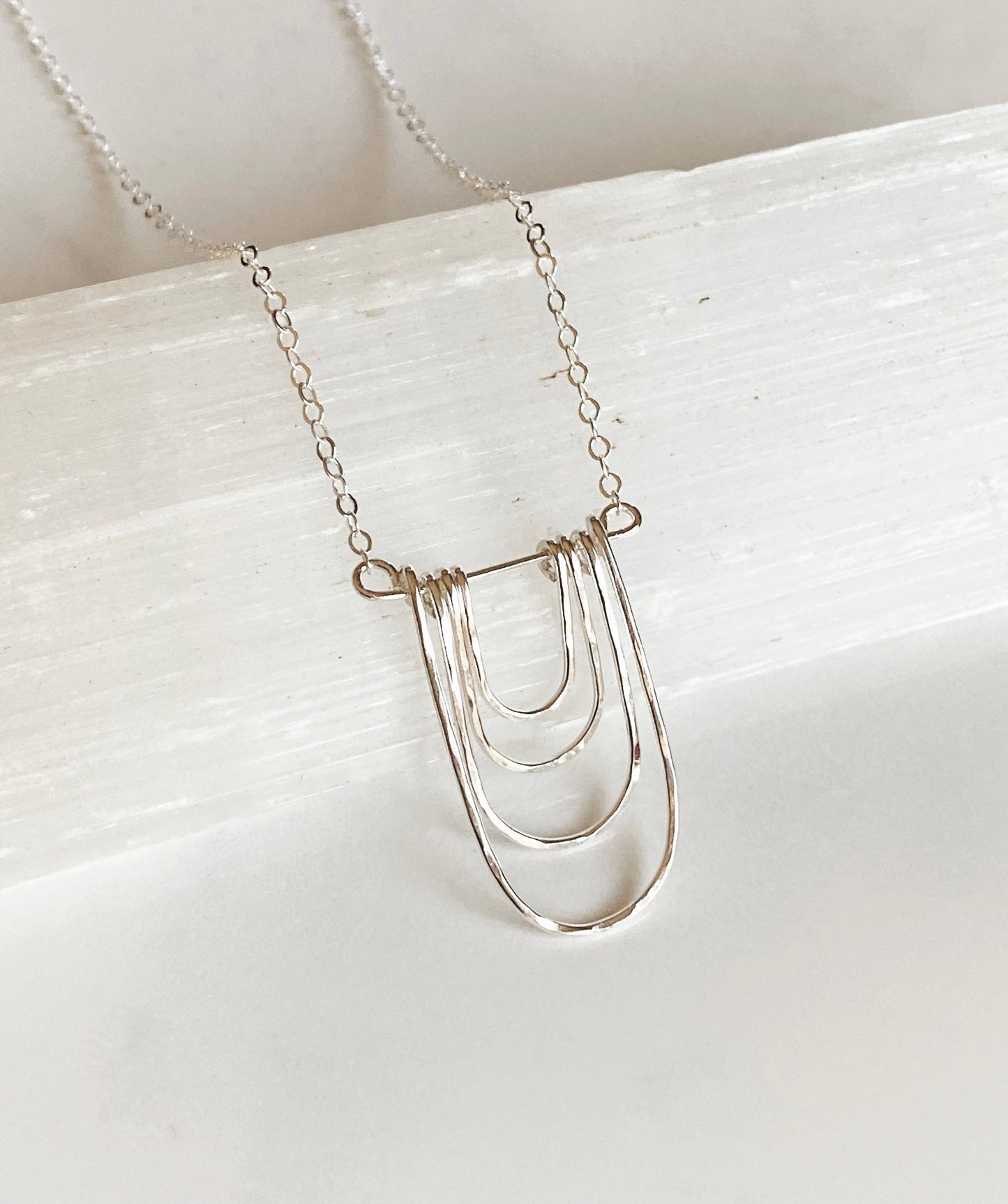 Modern Arc Necklace-Sterling Silver