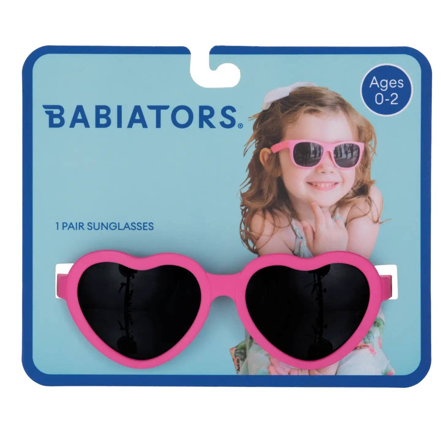 Hot Pink Heart  Kids Sunglasses on Peggable Hangtag