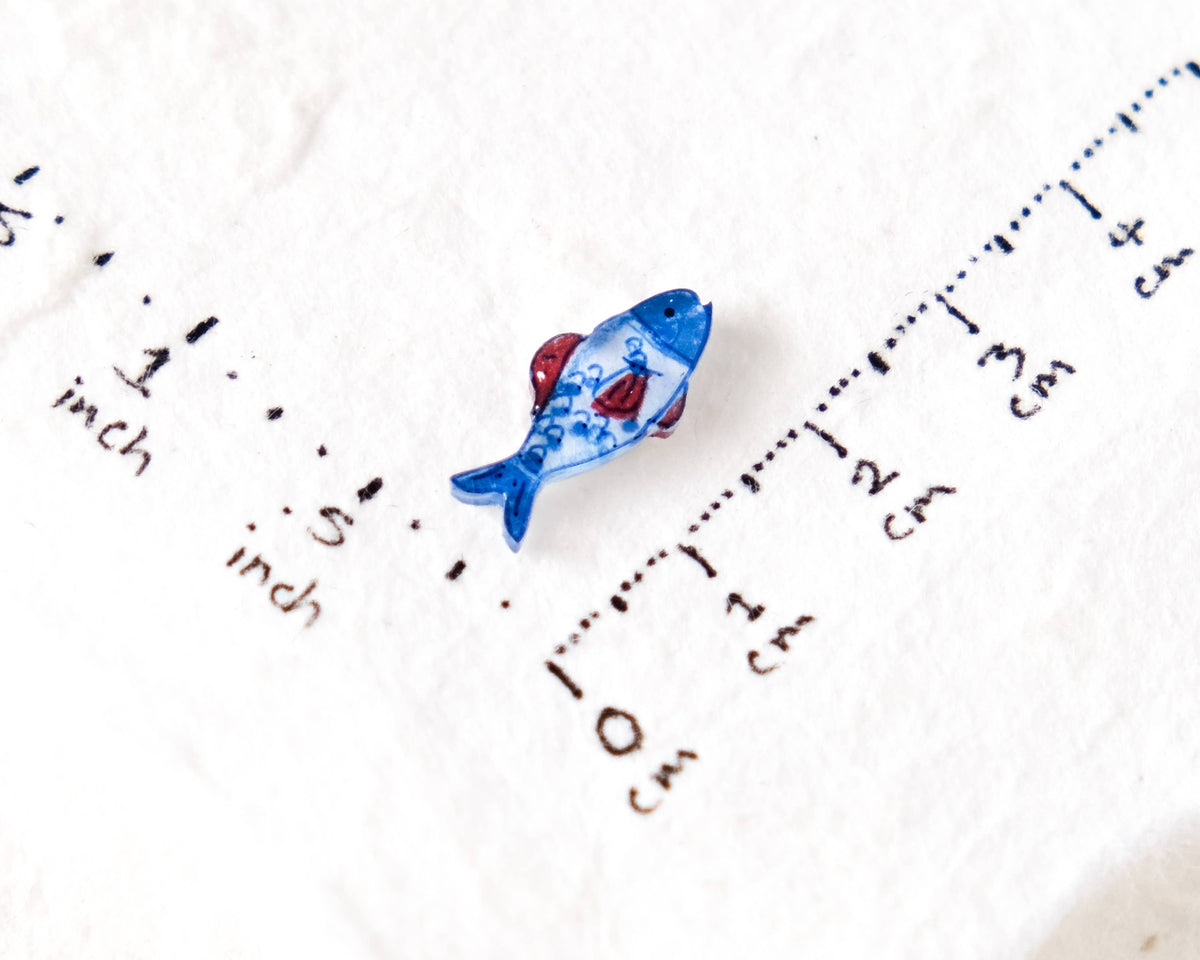 Nautical Fish Stud Earrings Red, Blue, White