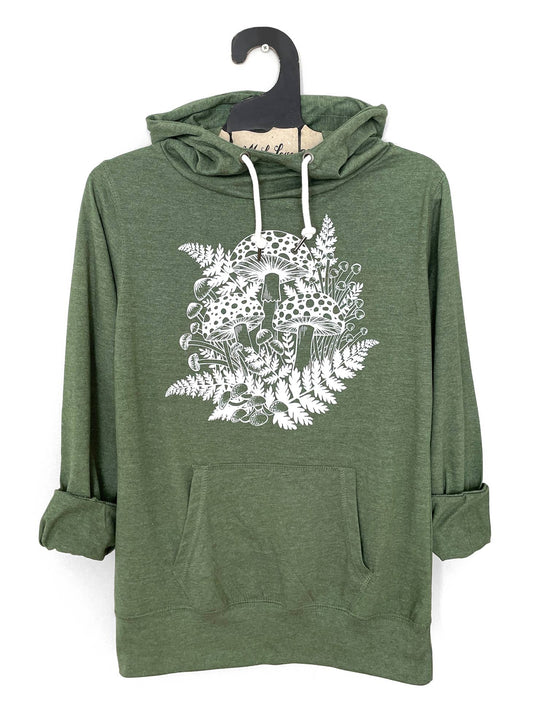 Lightweight Hoodie With Mushroom Fern