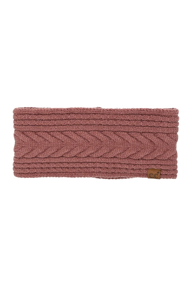 C.C Cable Knit Lining Headwrap Winter Headband