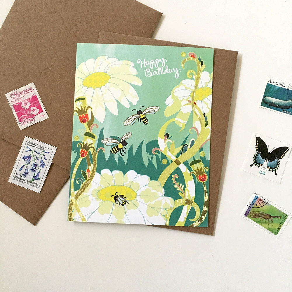 Bees Birthday Card