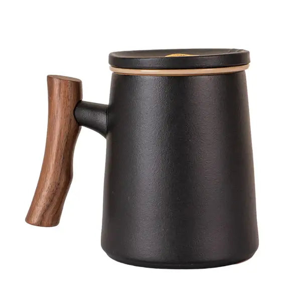 Black Mug With Infuser and Lid - 12 fl.oz.