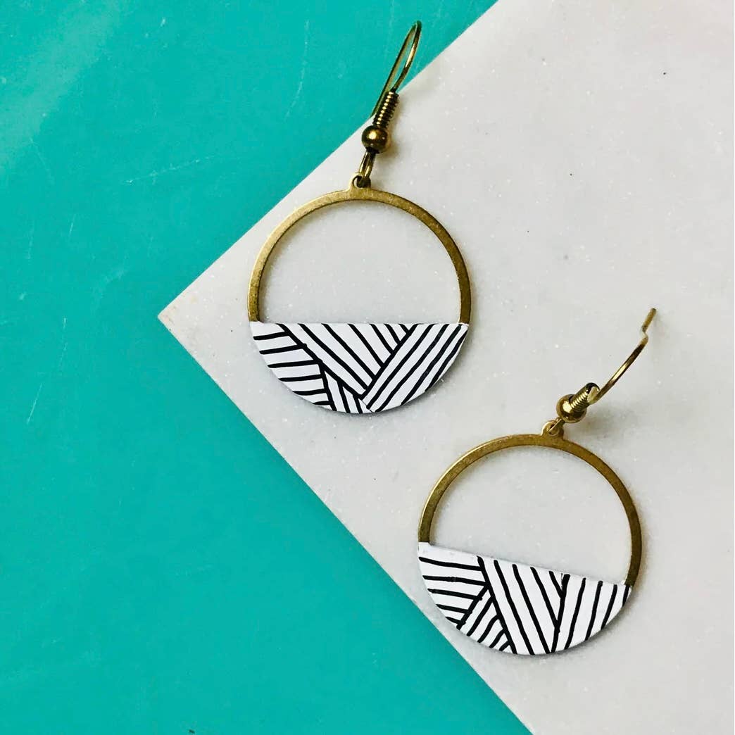 Crescent Hoop Earrings-Assorted Styles