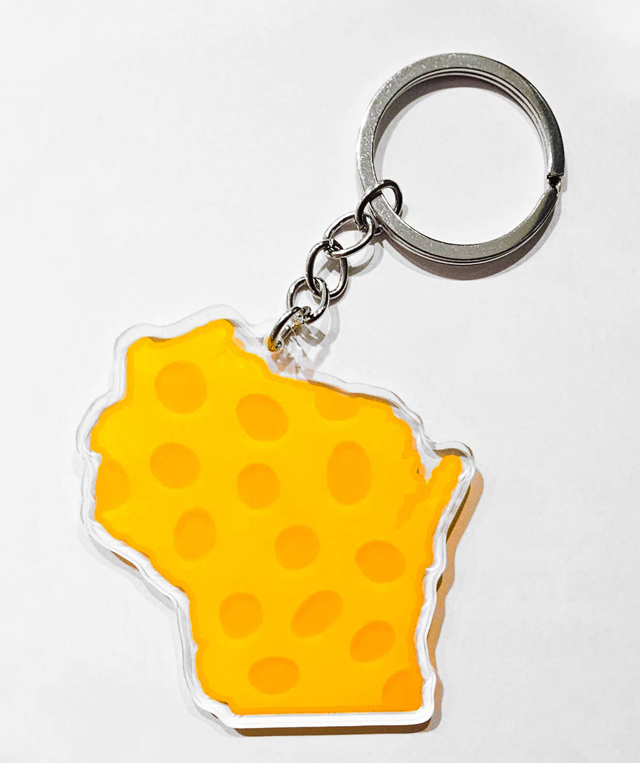 Wisconsin Cheese Keychain Wisconsin Shaped Cheese Keychain