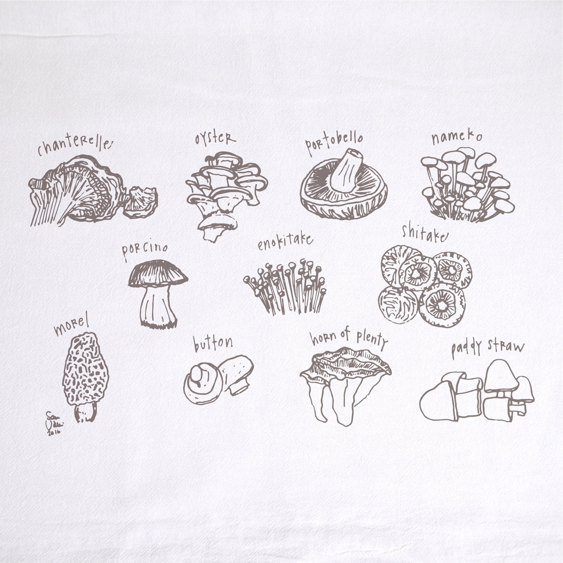 Mushrooms Tea Towel