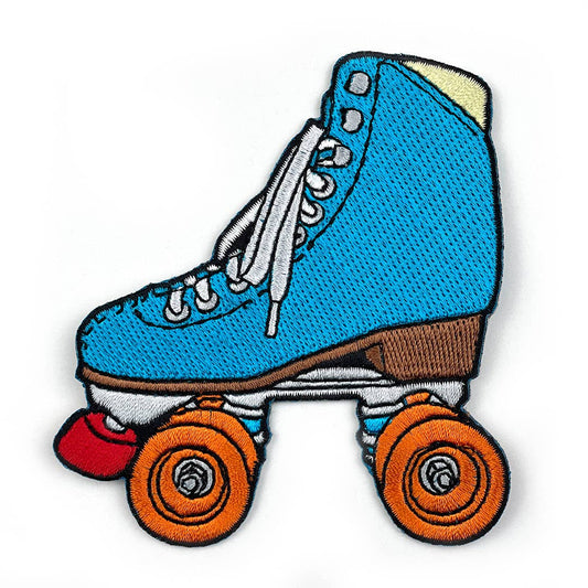 Blue Roller Skate Iron-on Patch