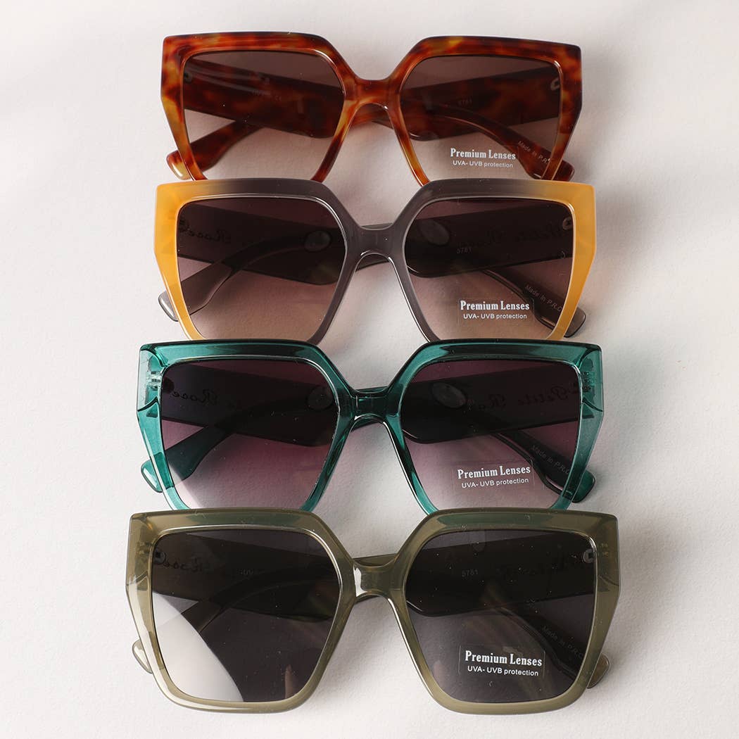 Oversized Square Cat Eye Chunky Sunglasses