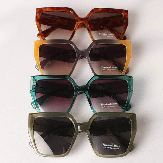 Oversized Square Cat Eye Chunky Sunglasses
