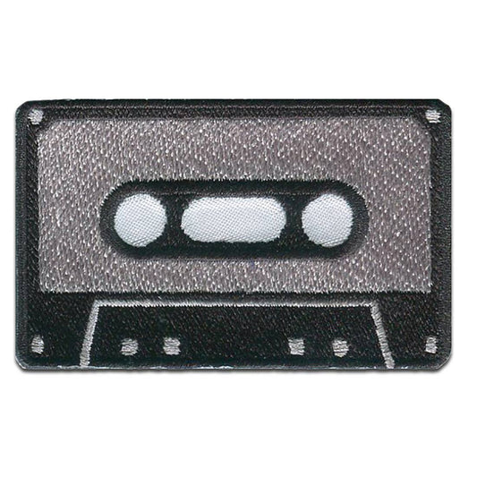 Silver Retro Cassette Tape Iron-on Patch