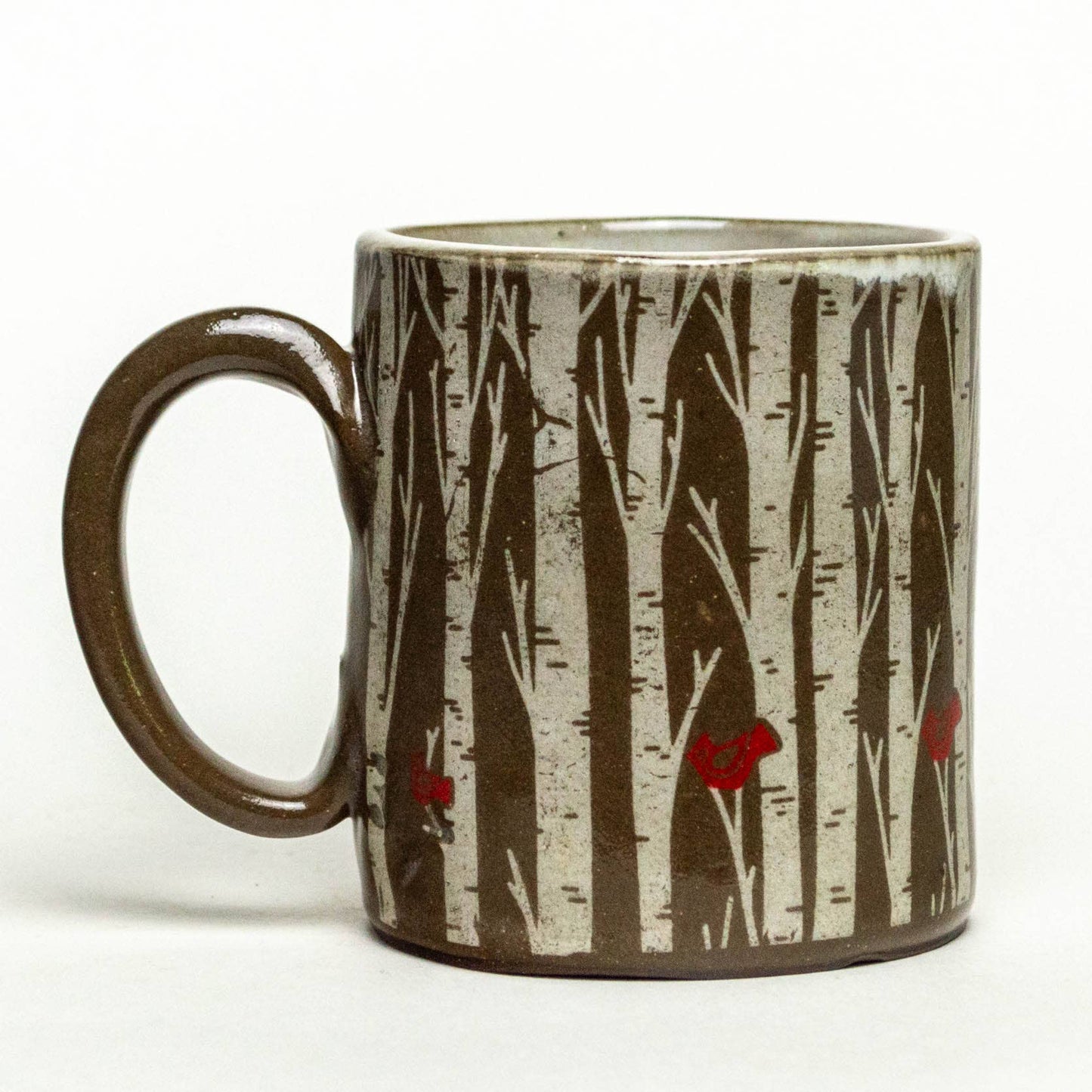 LIMITED Birch Trees Chocolate Clay Handmade Ceramic 12oz Mug