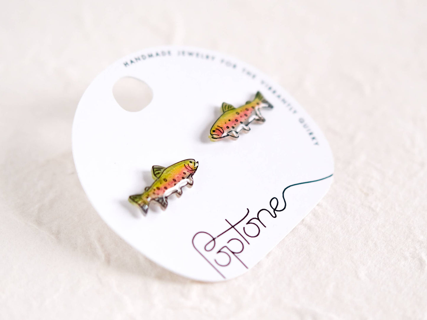 Rainbow Trout Salmon Fish Outdoors Earrings
