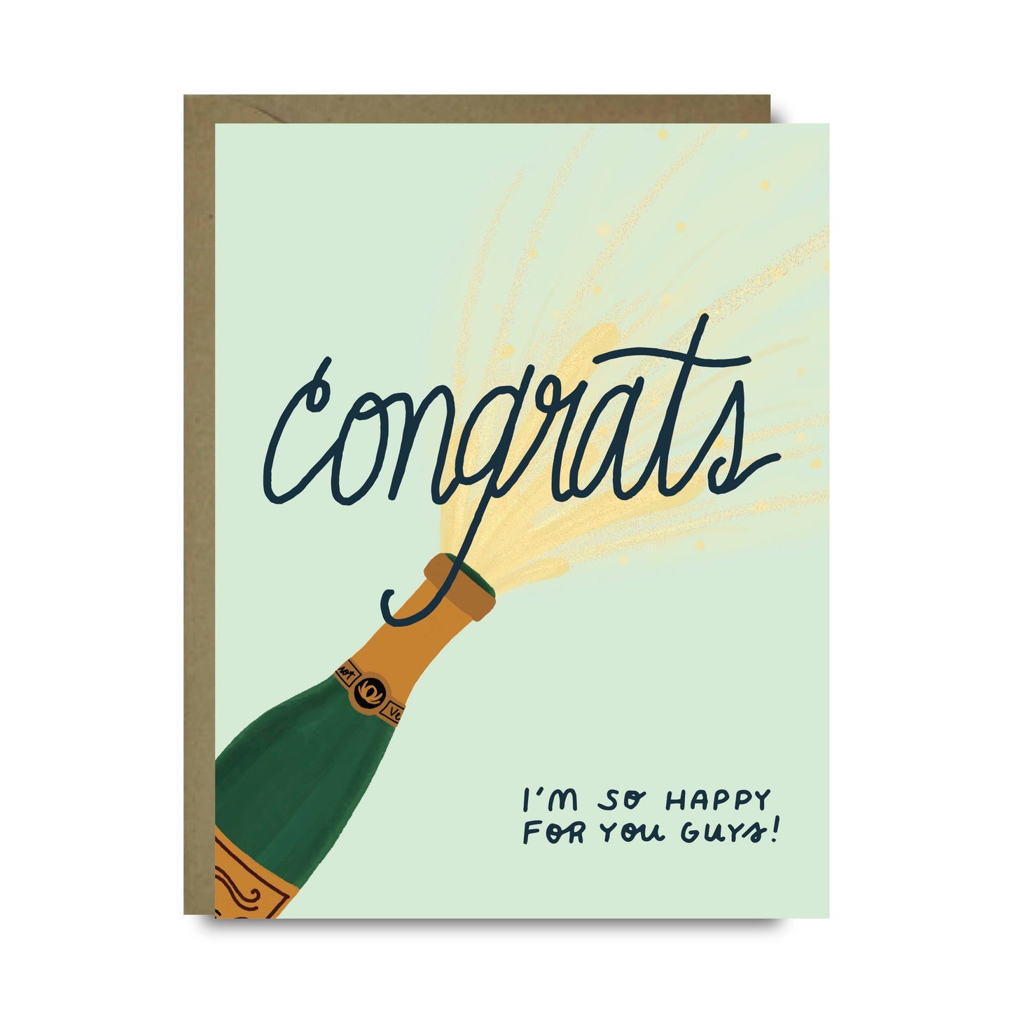 Congrats Champagne Pop Wedding Celebration Greeting Card