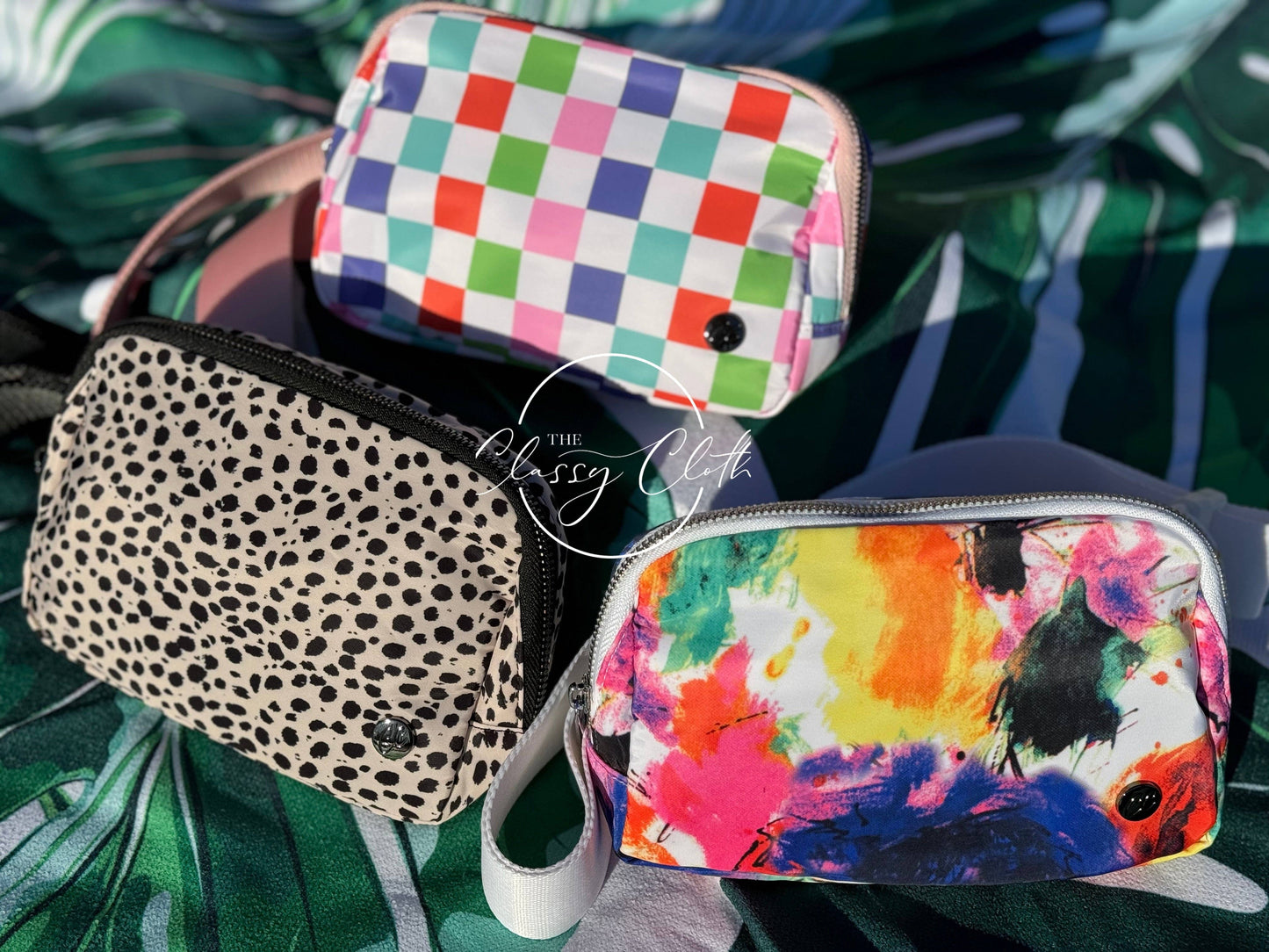 Nylon Belt Bag - Multicolored Checkered