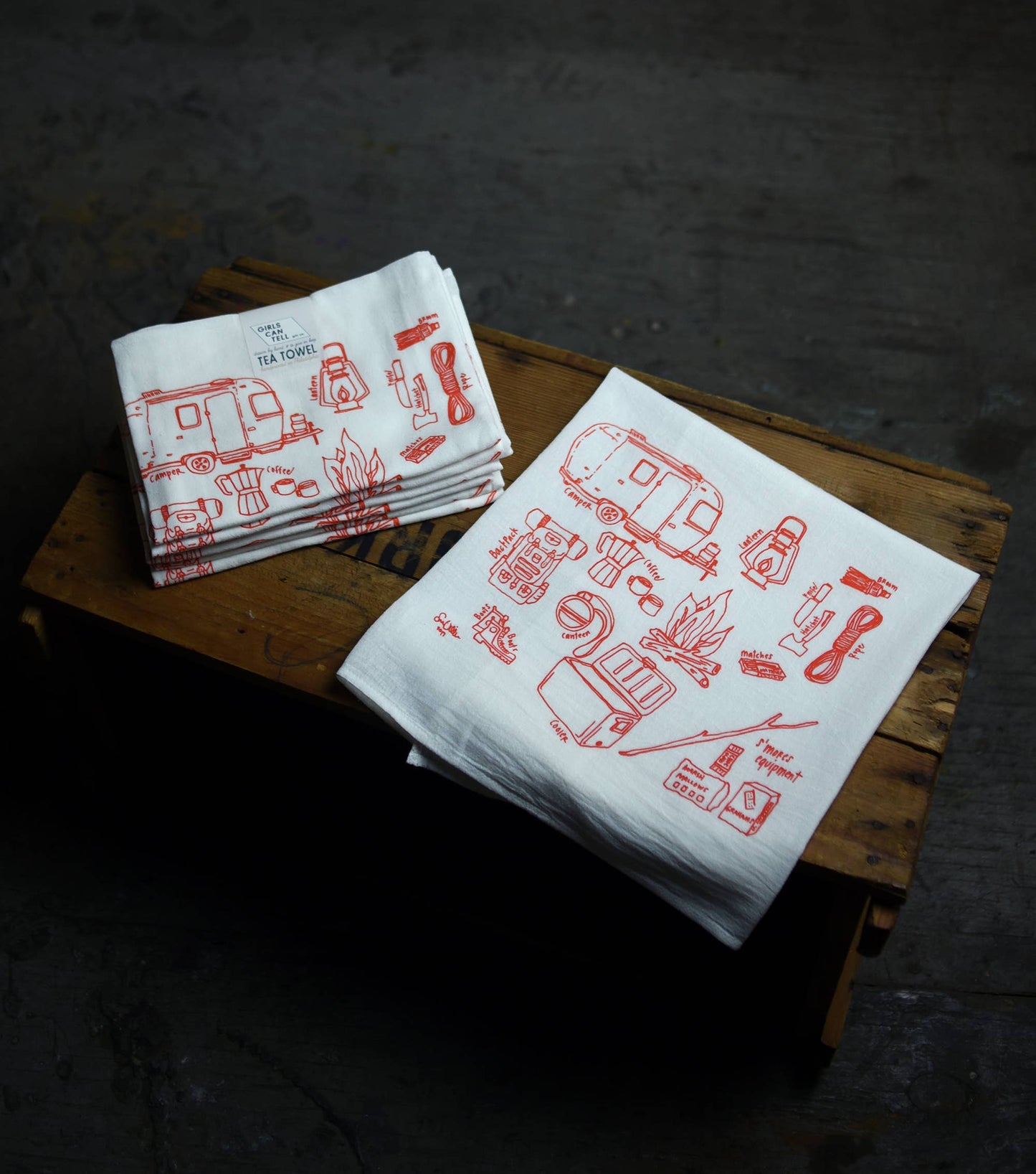 Camping Tea Towel | kitchen | flour sack | dish towel