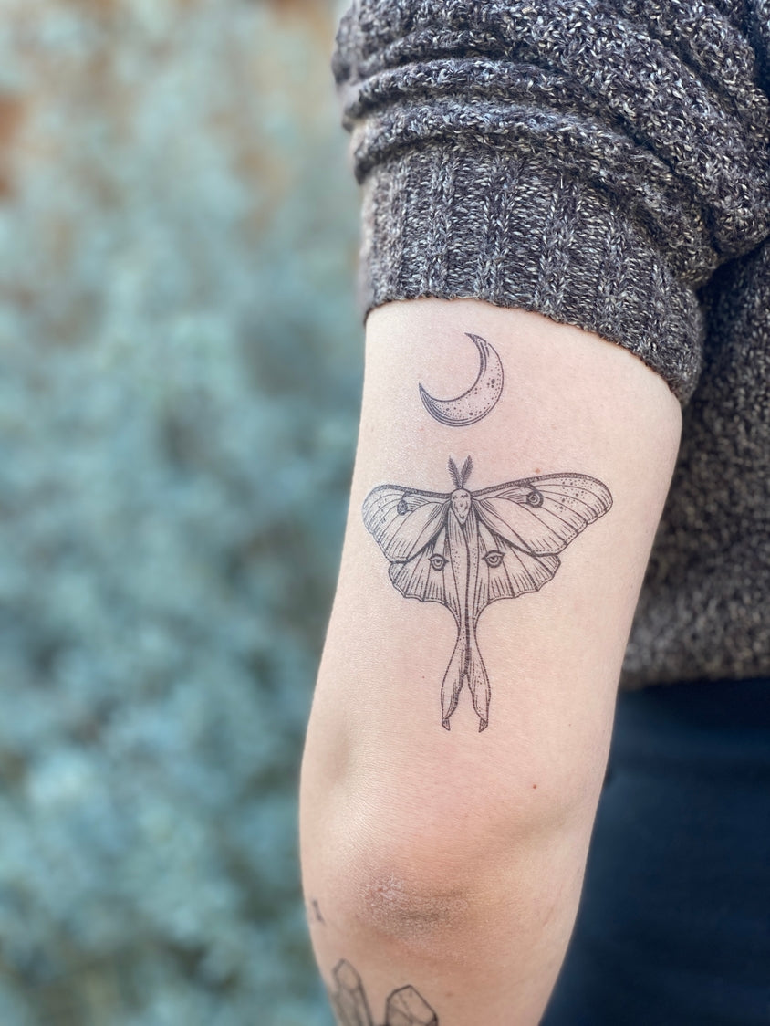 Luna Moth Temporary Tattoo 2-Pack