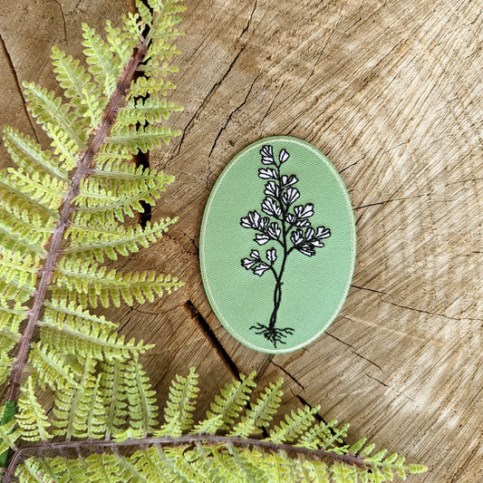 Maidenhair Fern Oval Iron-on Patch