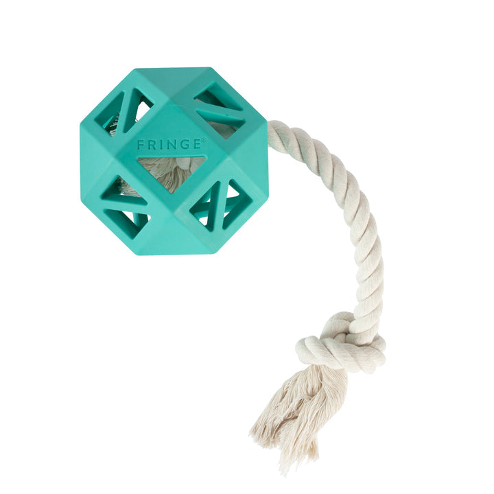 Pull My Way Turquoise Rubber Dog Toy