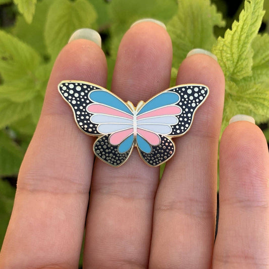 Trans Pride Butterfly Enamel Pin