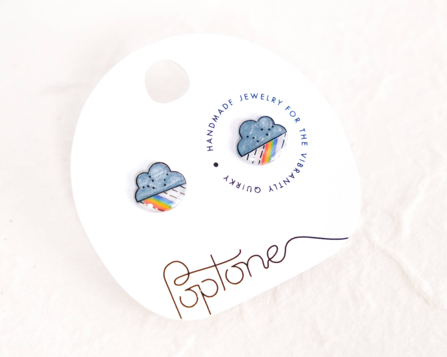 Rainbow Rain Cloud LGBT Pride Stud Earrings