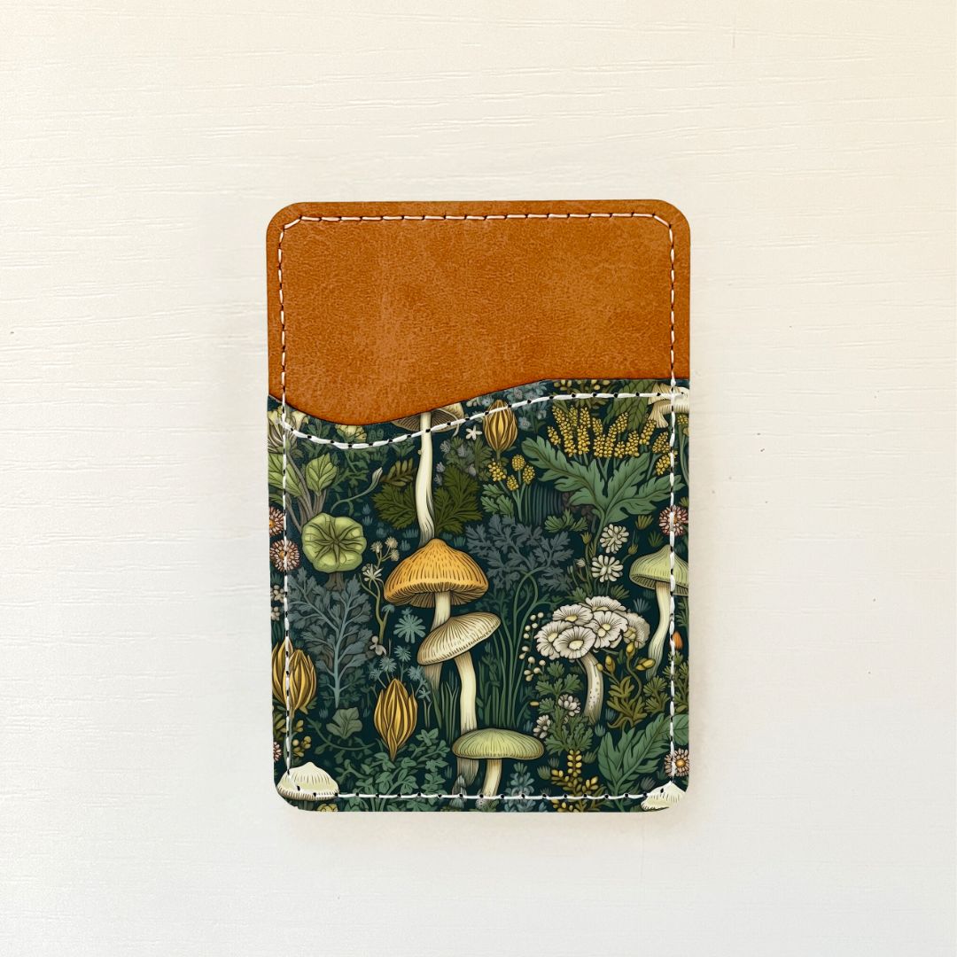 Mushroom Fields Leather Card Wallet