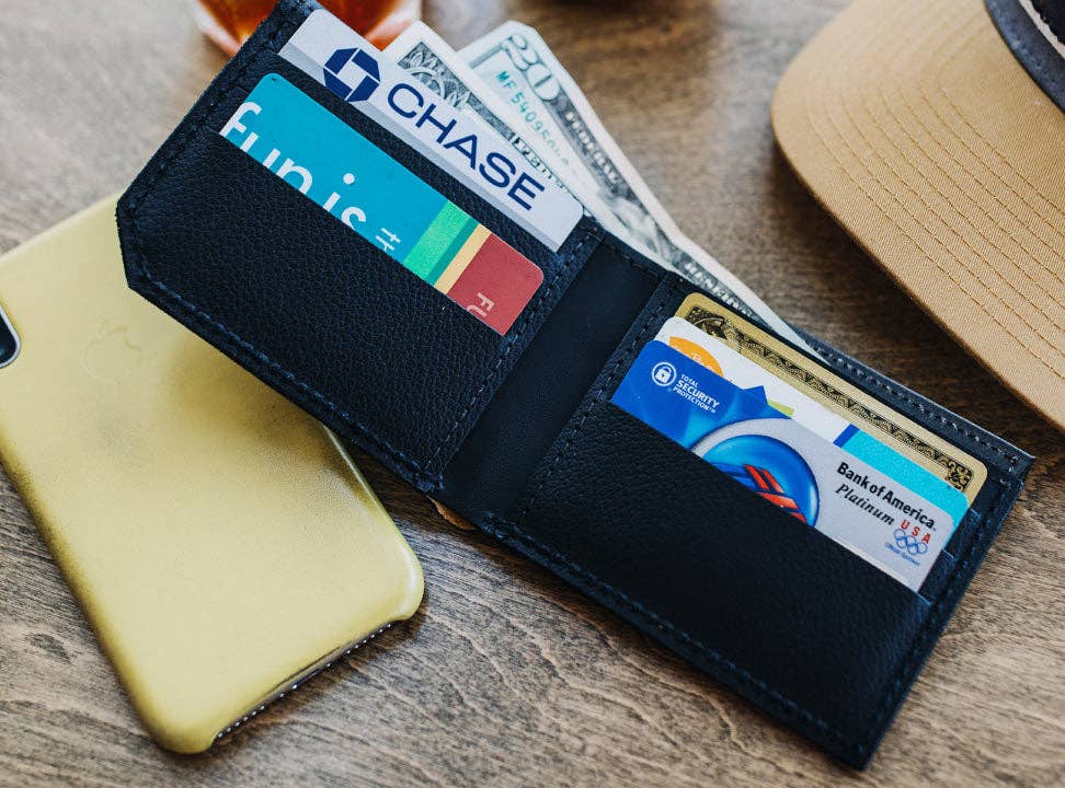 Faded Mountains - Printmaker Leather Wallet