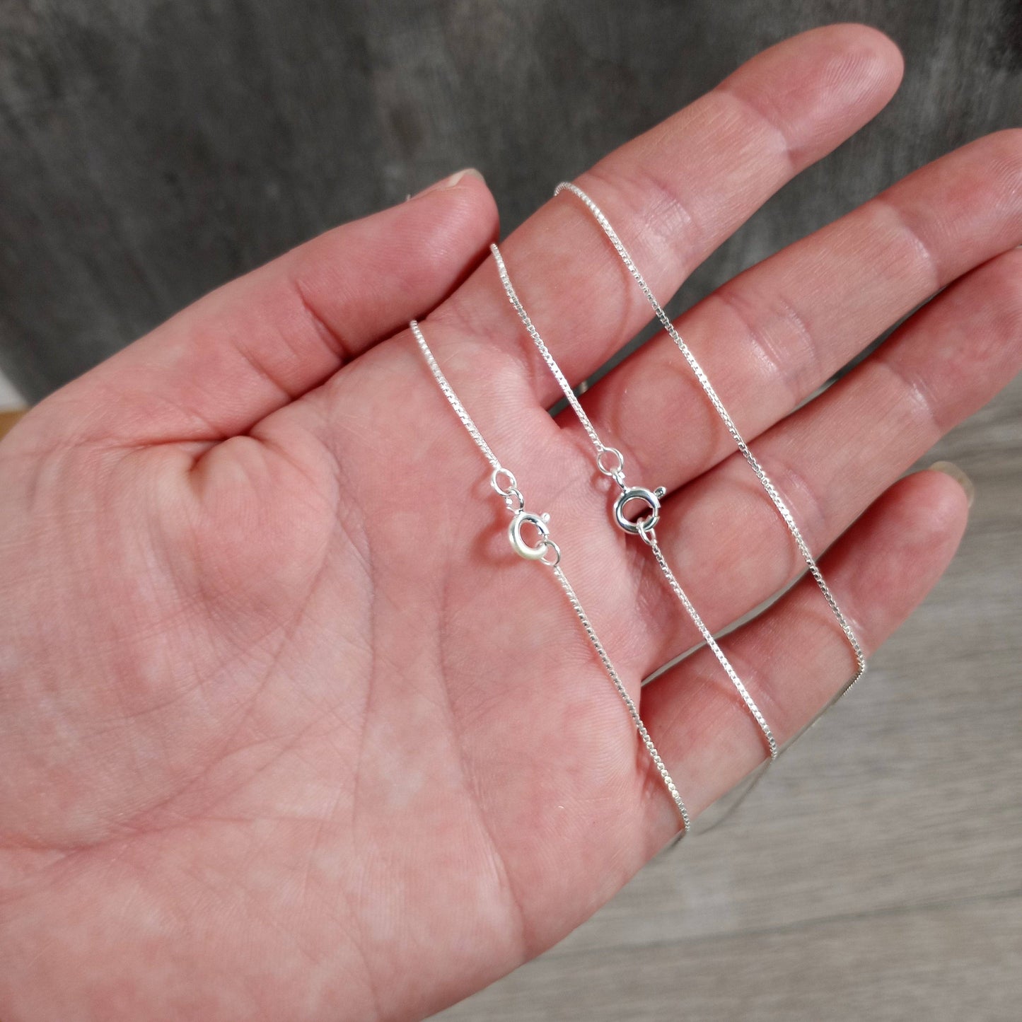 Sterling Silver .08 Box Chain with Lobster Claw