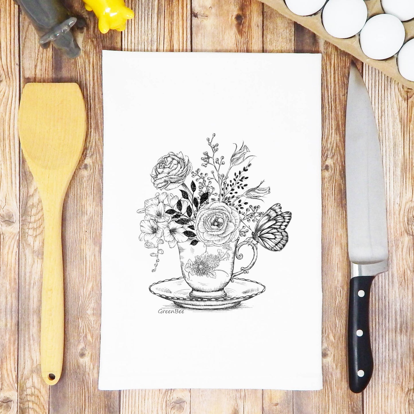 Tea Cup Kitchen Towel