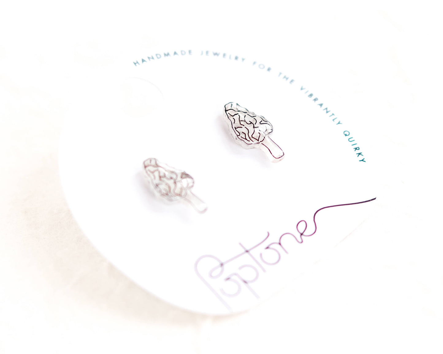 Morel Woodland Mushroom Stud Earrings