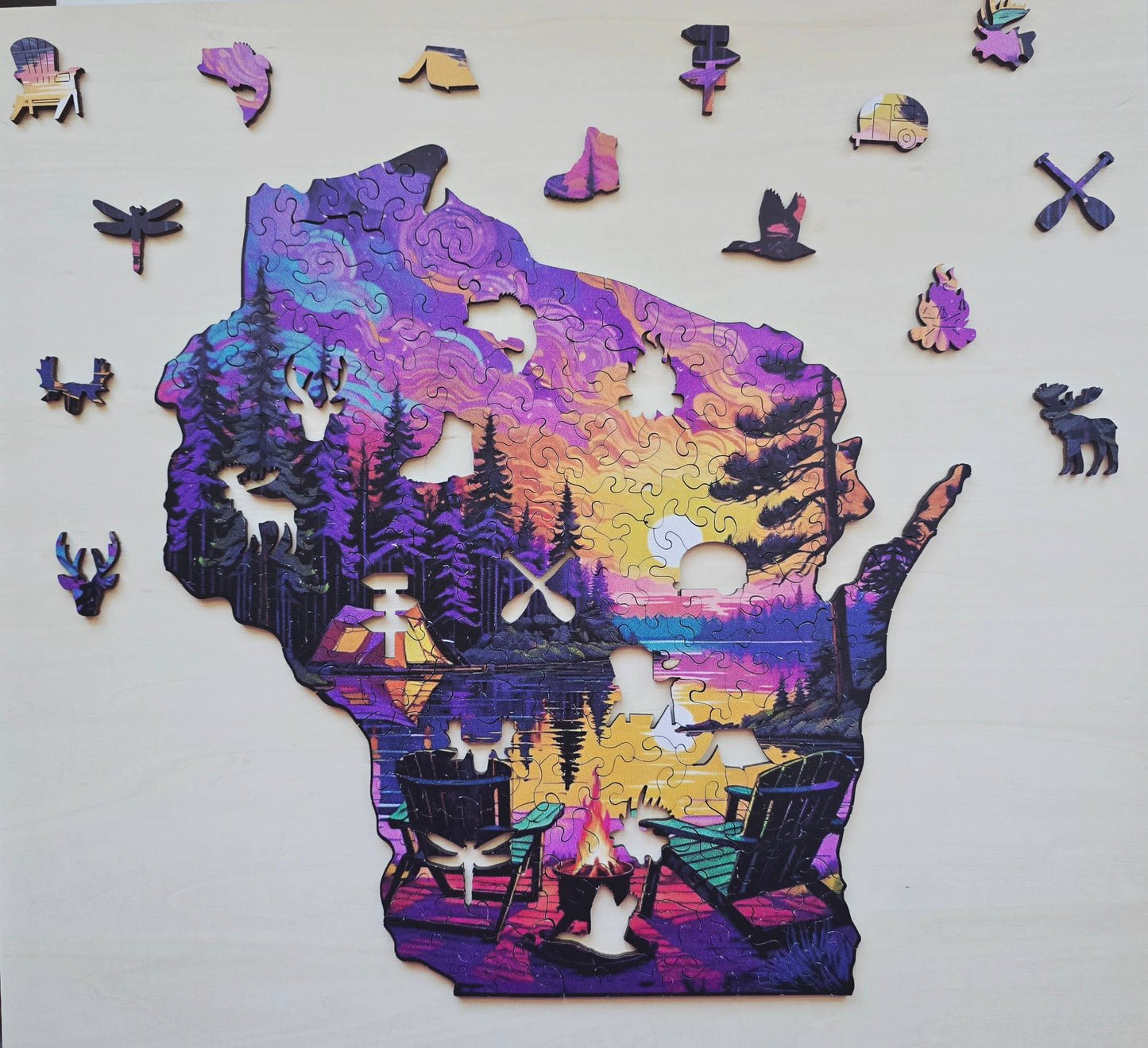 Wisconsin state wooden puzzle