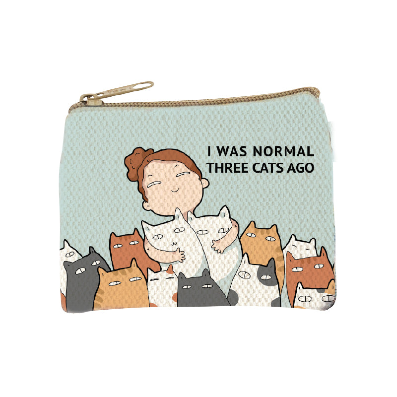 I Was Normal Three Cats Ago Coin Purse