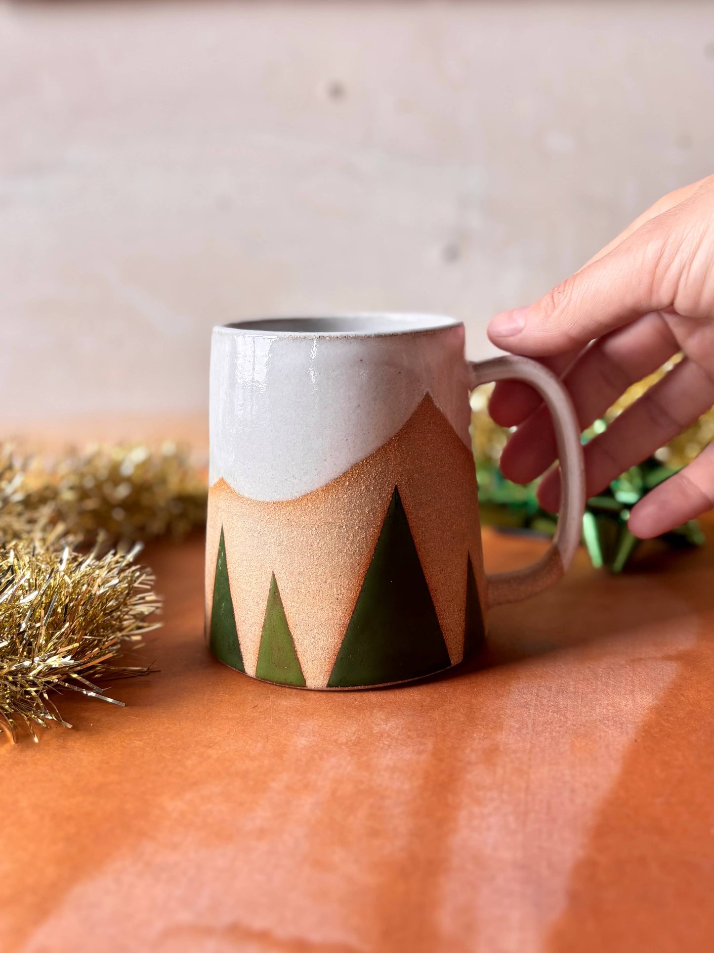 Evergreen Peaks - Handmade Ceramic Holiday Mug