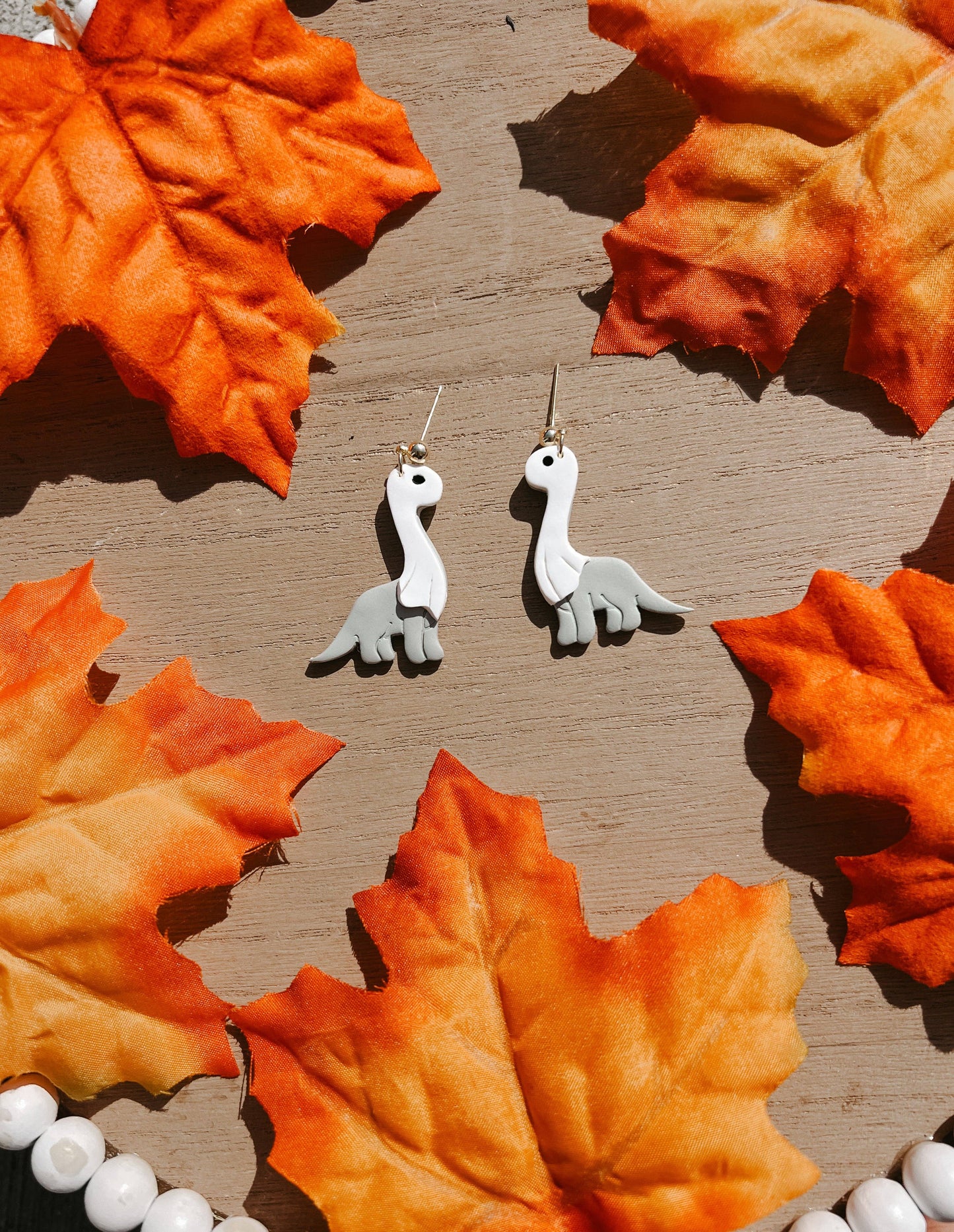Ghost Brachiosaurus Dangle Earrings