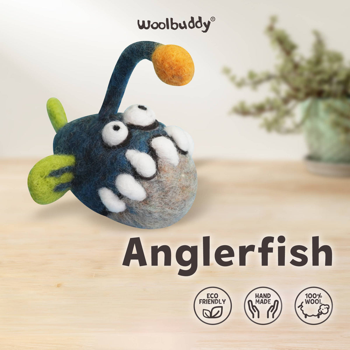 Anglerfish Needle Felting Kit – DIY Wool Craft Gift