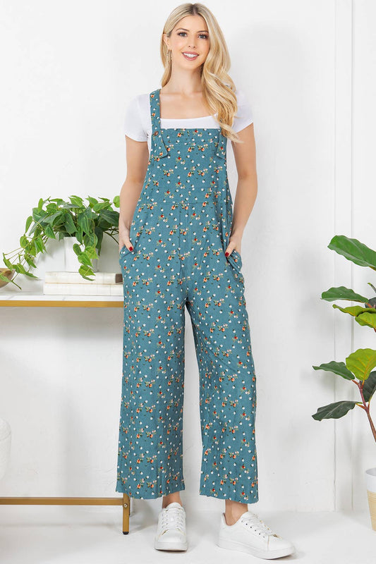 Floral Corduroy Overall