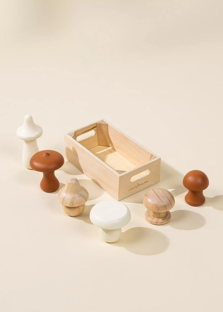 Wooden Mushrooms Playset