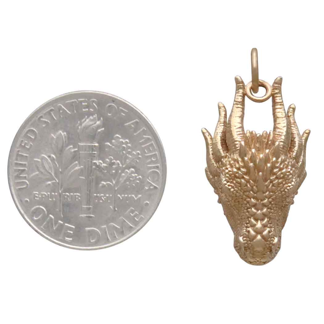 Bronze Dragon Head Charm 24x12mm