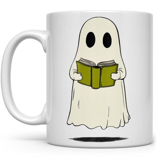 Cute Reading Ghost Ceramic Mug