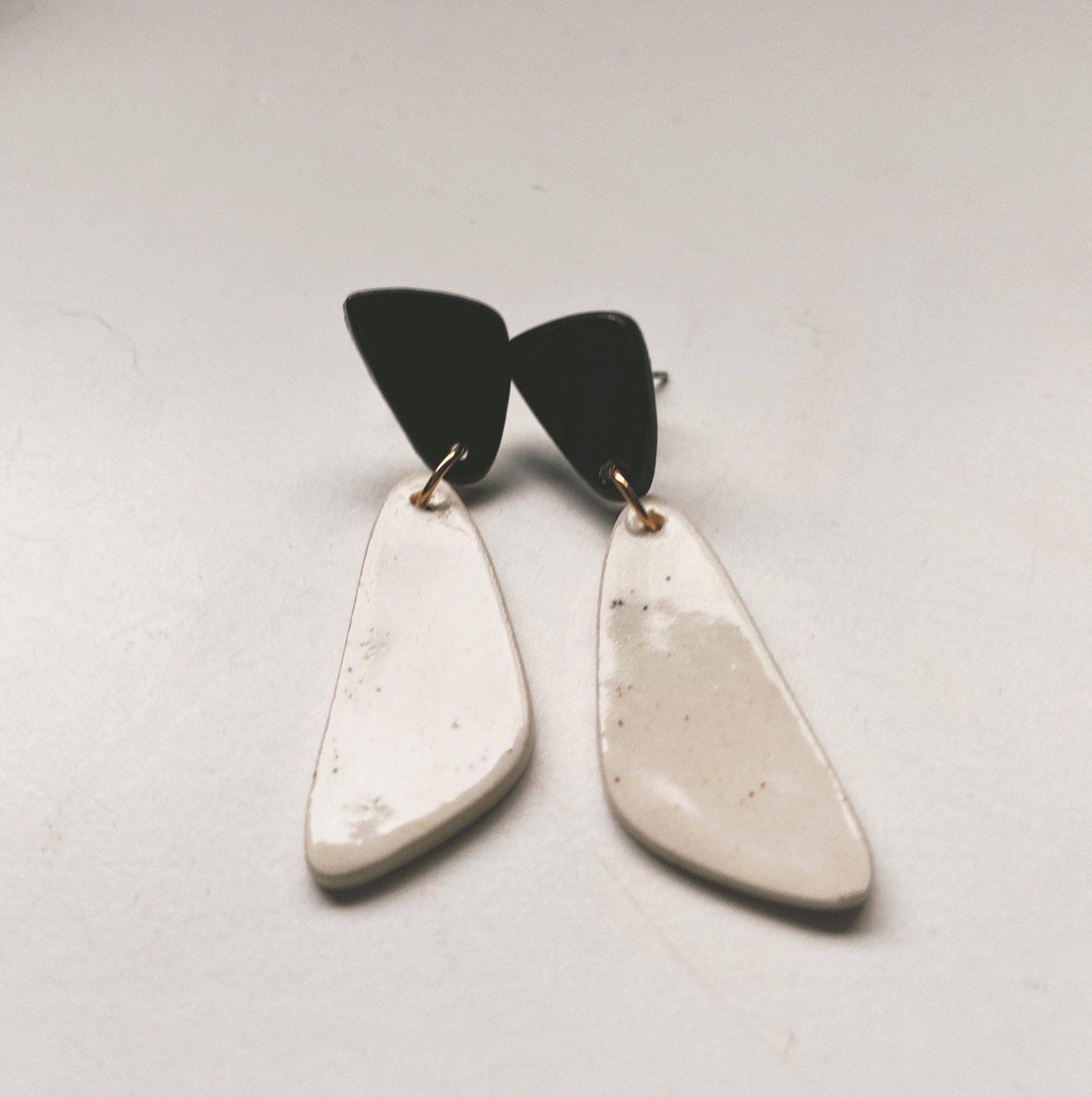 Dive Black & White Abstract Dangle Earrings
