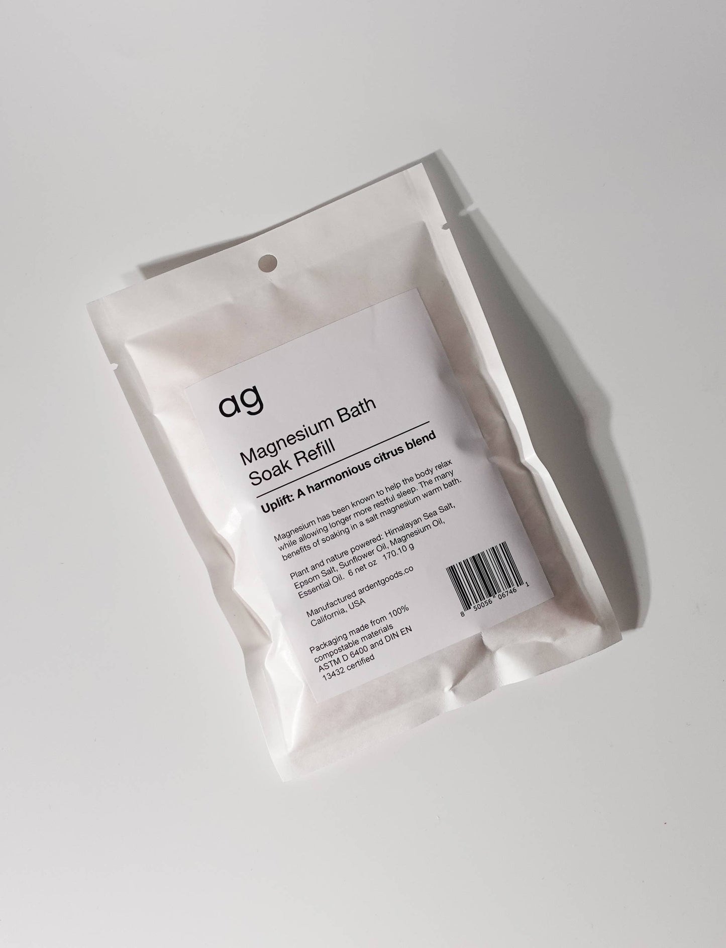 Magnesium Bath Salt Soak with Refillable Option - Uplift