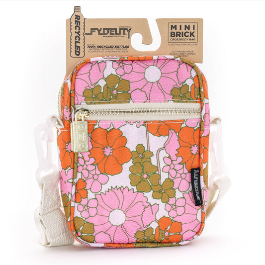 Floral Red Pink Mini Brick Bag