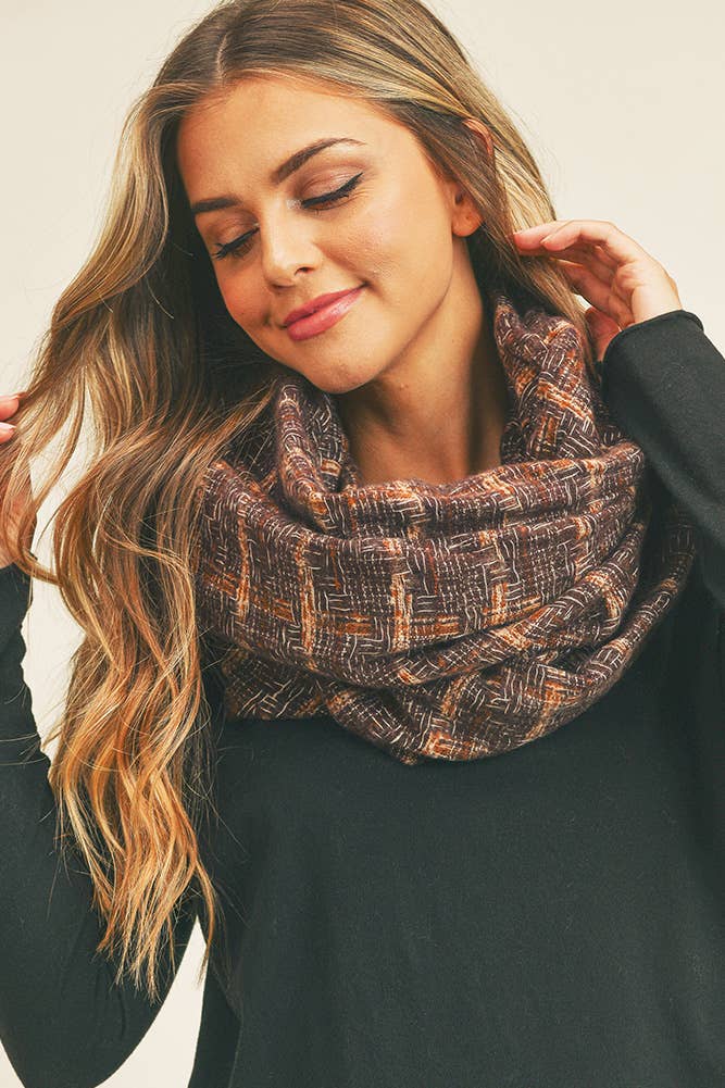Plaid Infinity Scarf - Wide Design