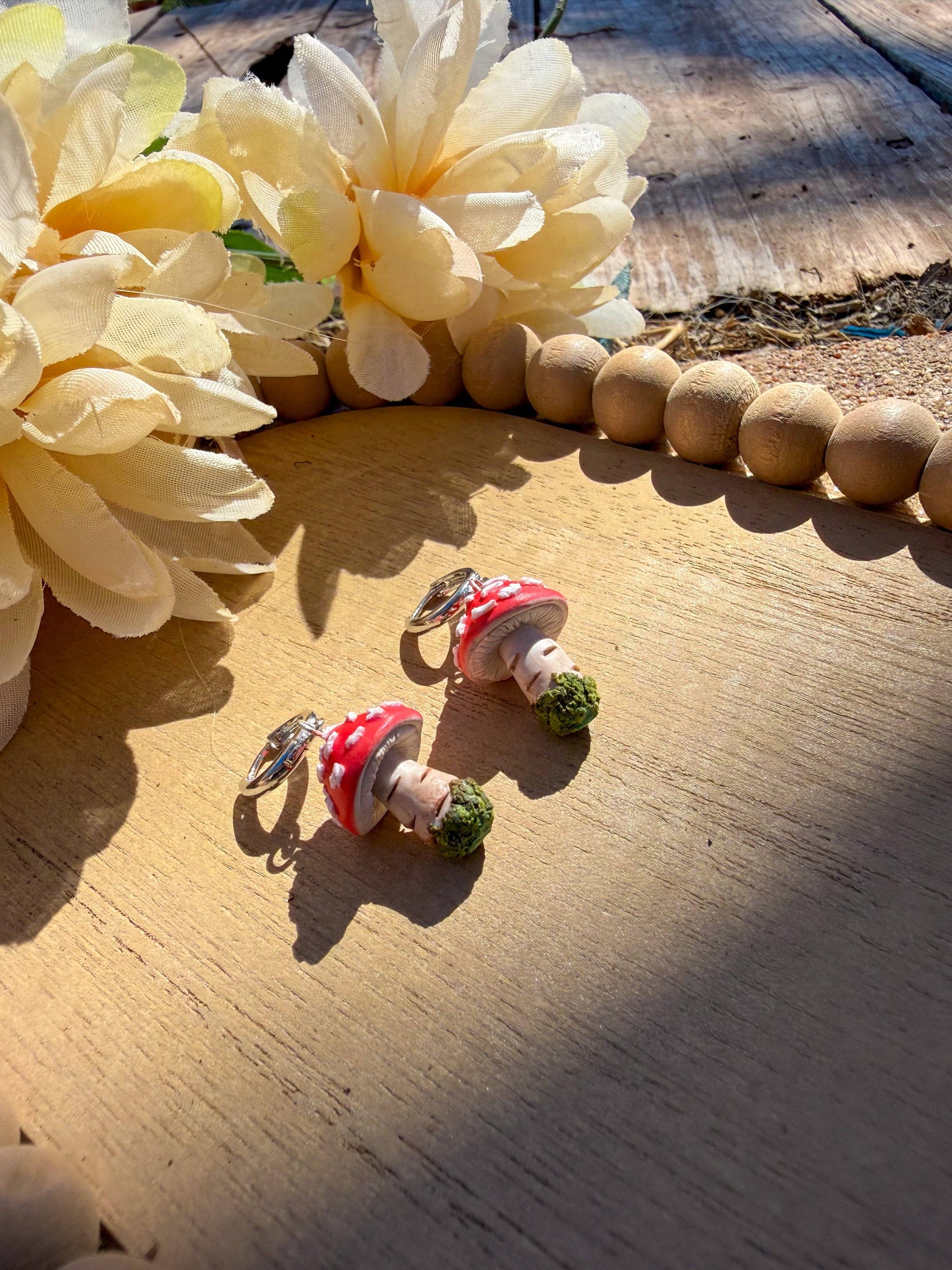 Red Toadstool Mushroom Earrings