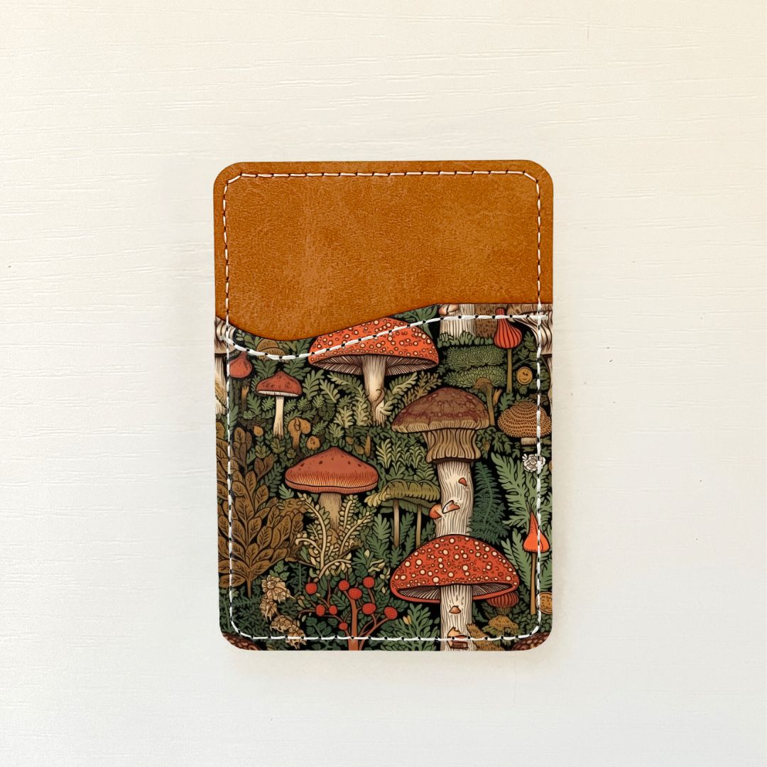 Mushroom Fields Leather Card Wallet