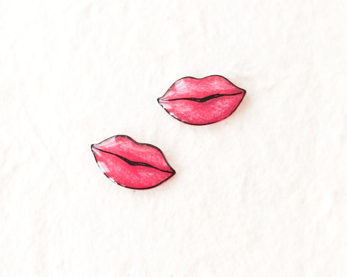 Red Lips Kiss Valentine Stud Earrings